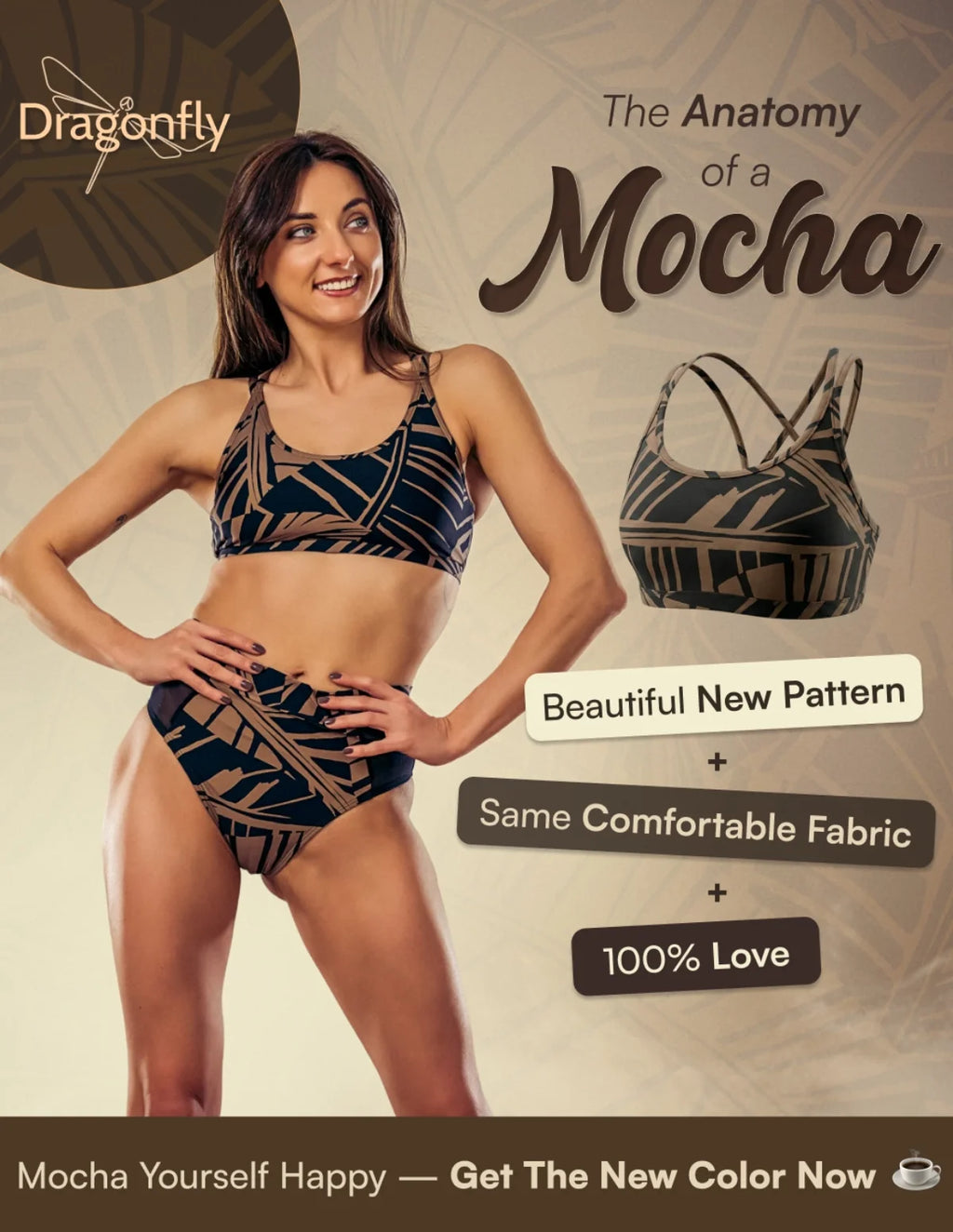 Nicole Sports Bra Mocha-2
