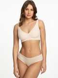 Julimex – naadloze klassieke slip met lasergesneden randen, beige (220547)-0