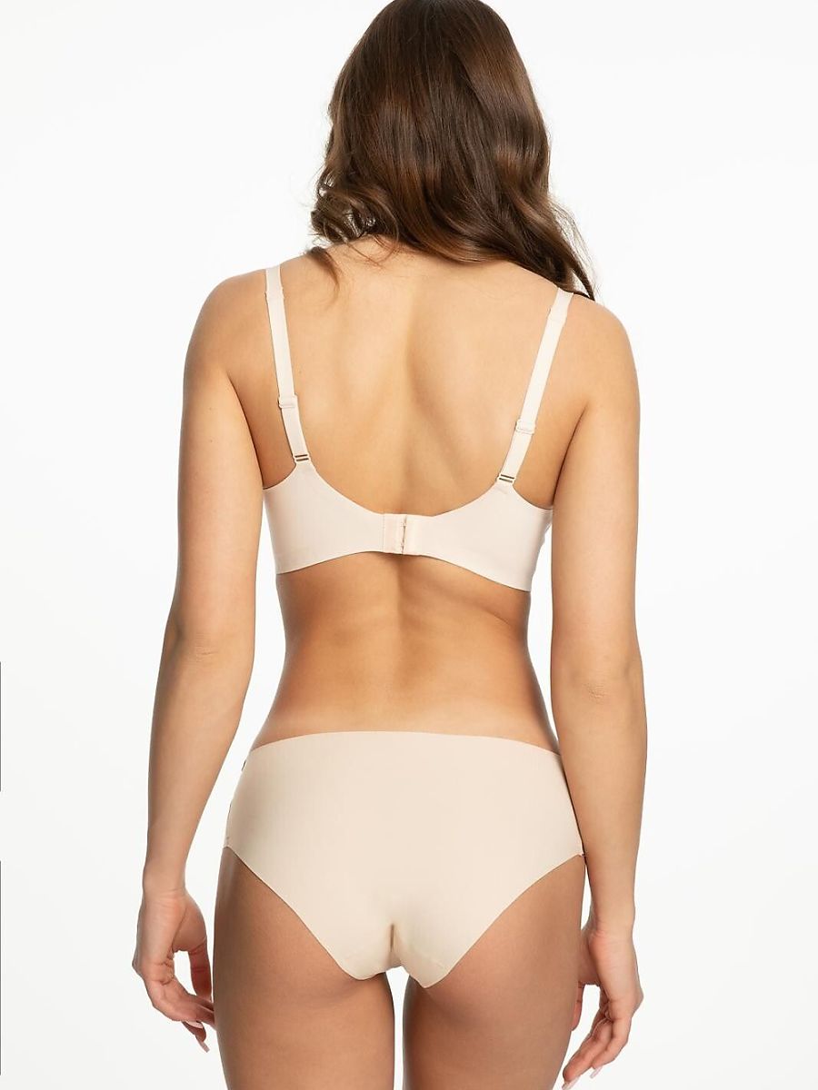 Julimex – naadloze klassieke slip met lasergesneden randen, beige (220547)-2